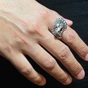 Freedom Bird EAGLE GQ RING Silver Oxidized 9.5 NEW